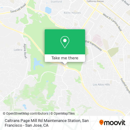 Mapa de Caltrans Page Mill Rd Maintenance Station