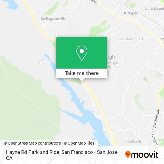 Hayne Rd Park and Ride map