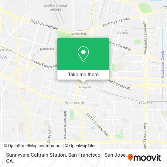 Sunnyvale Caltrain Station map