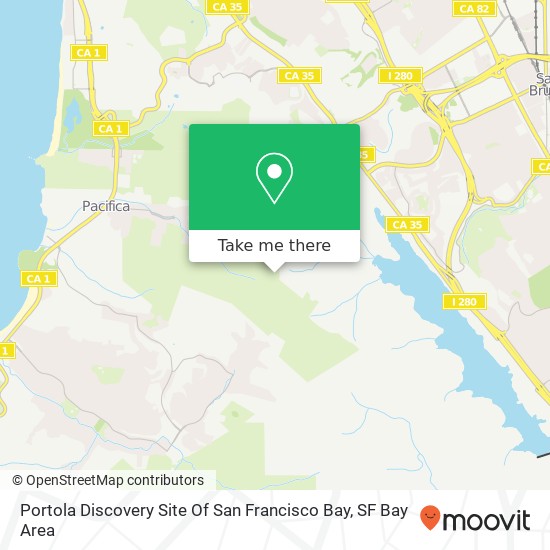 Portola Discovery Site Of San Francisco Bay map