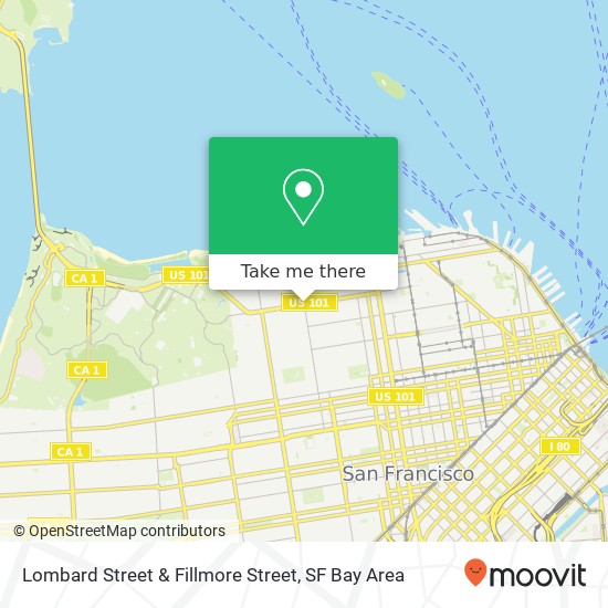 Lombard Street & Fillmore Street map