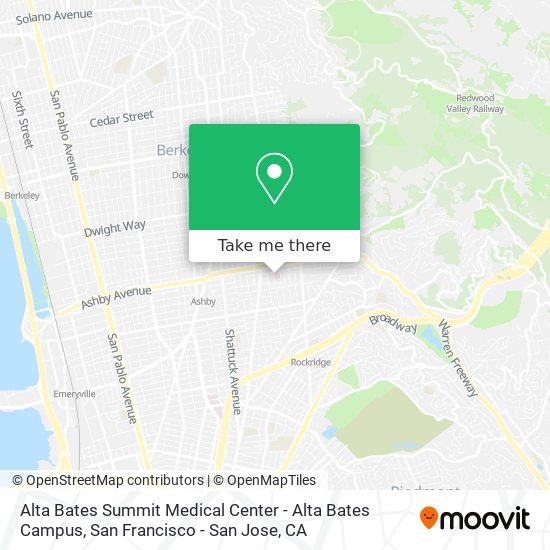 Alta Bates Summit Medical Center - Alta Bates Campus map