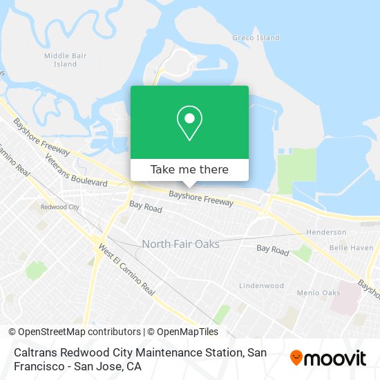 Caltrans Redwood City Maintenance Station map