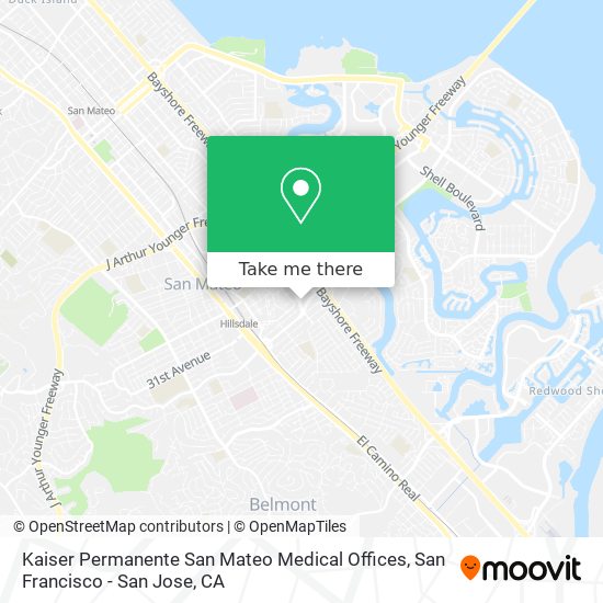 Kaiser Permanente San Mateo Medical Offices map
