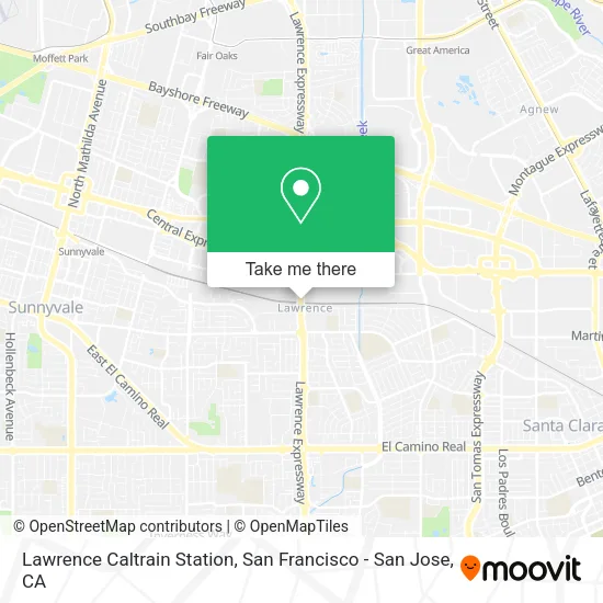Mapa de Lawrence Caltrain Station