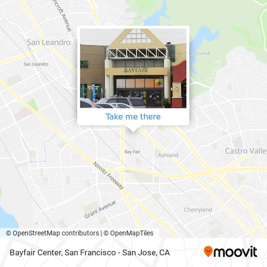 Bayfair Center map