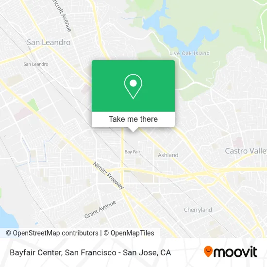 Bayfair Center map