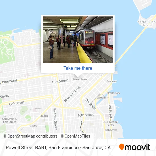 Powell Street BART map