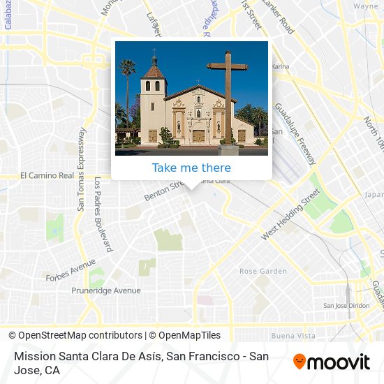 Mission Santa Clara De Asís map