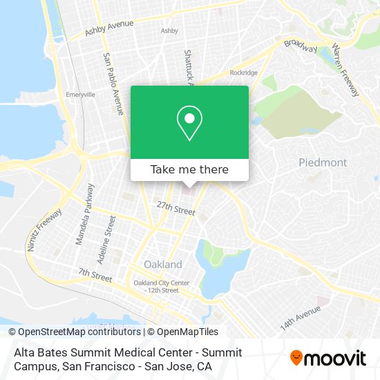 Alta Bates Summit Medical Center - Summit Campus map