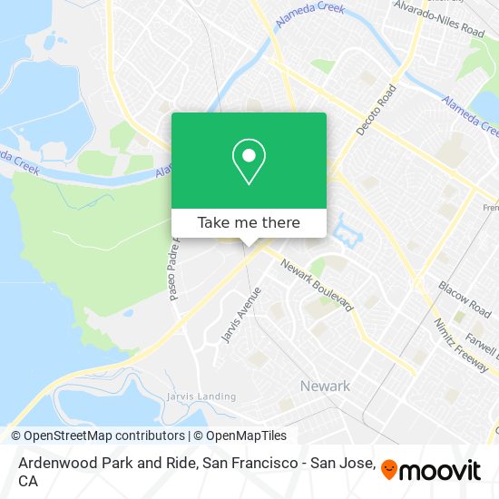 Ardenwood Park and Ride map