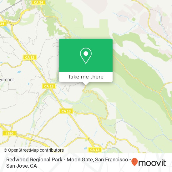 Redwood Regional Park - Moon Gate map
