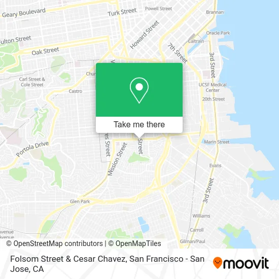 Folsom Street & Cesar Chavez map