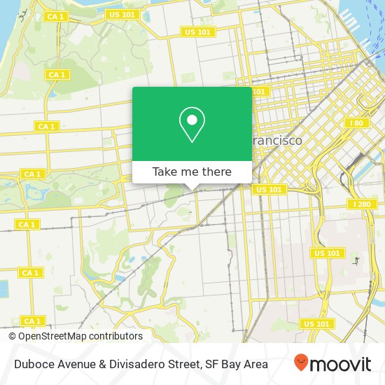 Duboce Avenue & Divisadero Street map