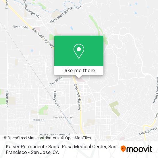 Mapa de Kaiser Permanente Santa Rosa Medical Center