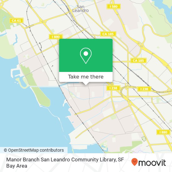 Mapa de Manor Branch San Leandro Community Library