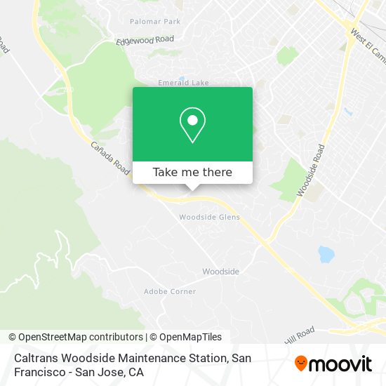 Mapa de Caltrans Woodside Maintenance Station