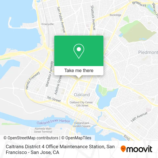 Caltrans District 4 Office Maintenance Station map