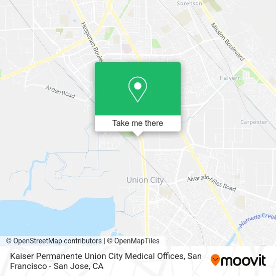 Kaiser Permanente Union City Medical Offices map