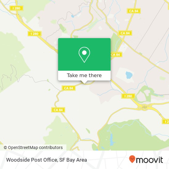 Woodside Post Office map