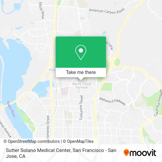 Mapa de Sutter Solano Medical Center