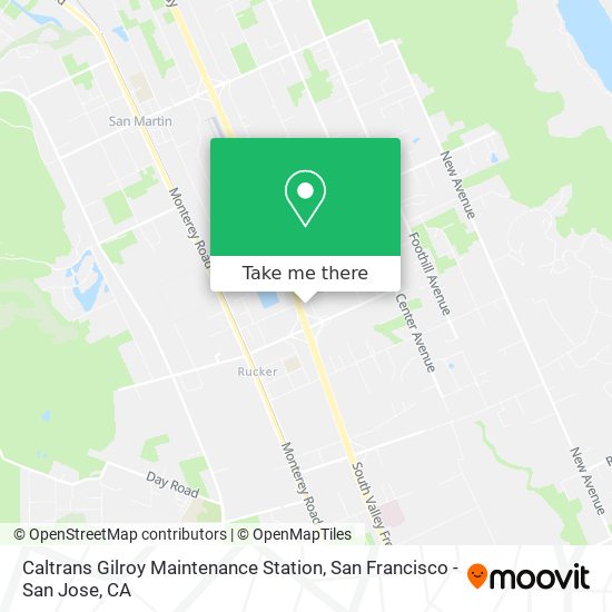 Caltrans Gilroy Maintenance Station map