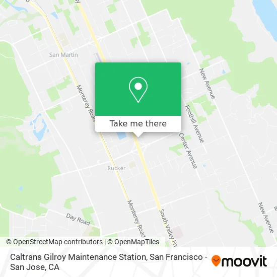 Mapa de Caltrans Gilroy Maintenance Station