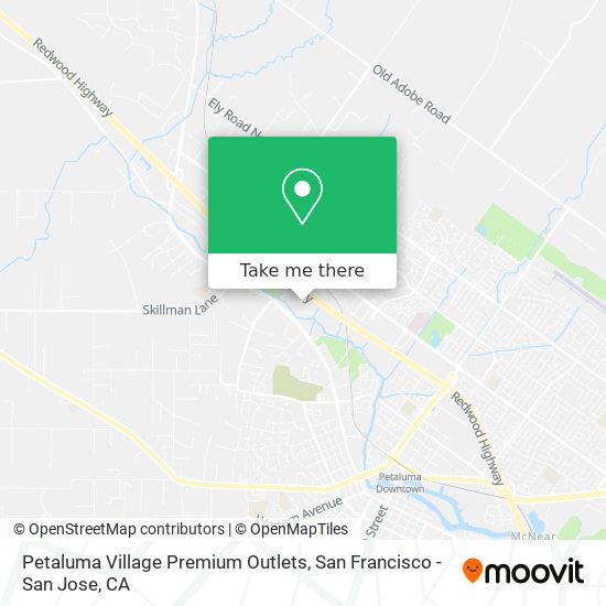 Petaluma Village Premium Outlets map
