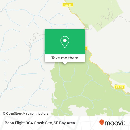 Mapa de Bcpa Flight 304 Crash Site