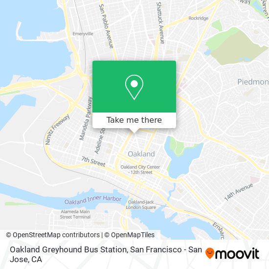 Mapa de Oakland Greyhound Bus Station