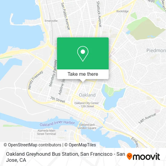 Oakland Greyhound Bus Station map