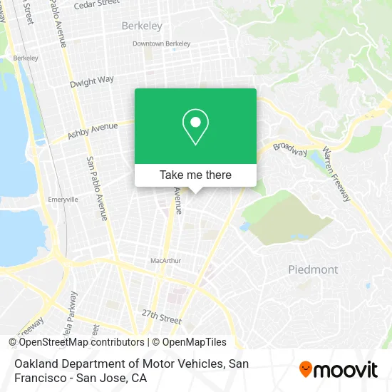 Mapa de Oakland Department of Motor Vehicles