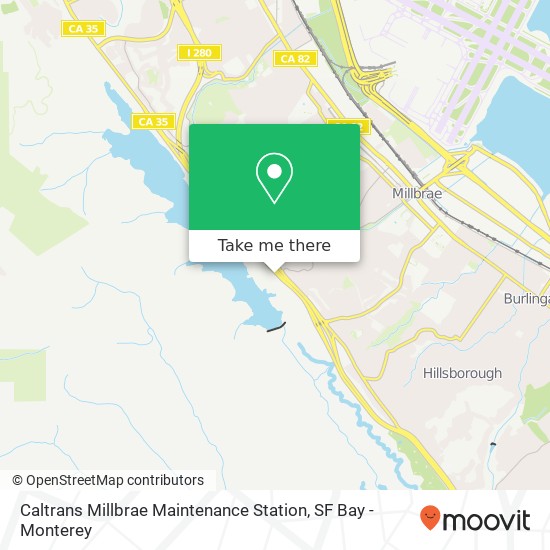 Mapa de Caltrans Millbrae Maintenance Station