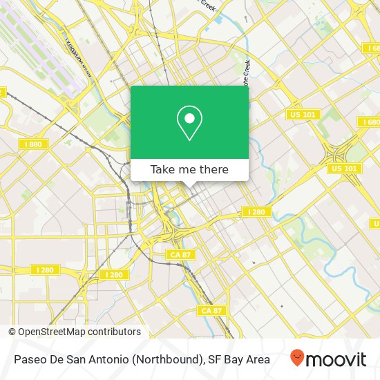 Mapa de Paseo De San Antonio (Northbound)
