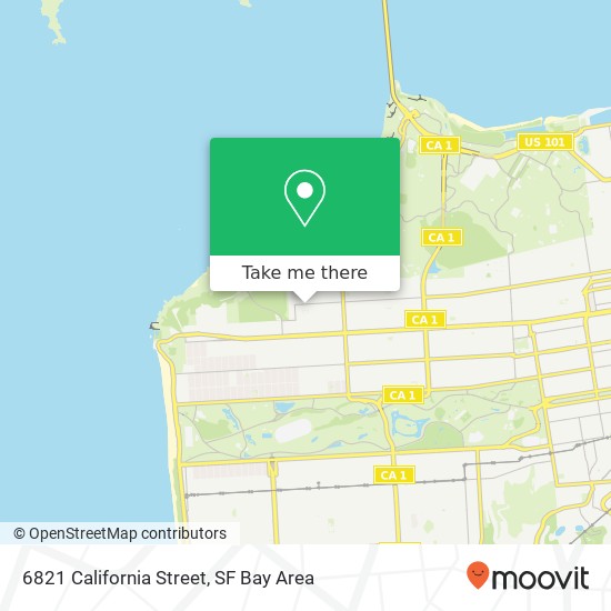 6821 California Street map