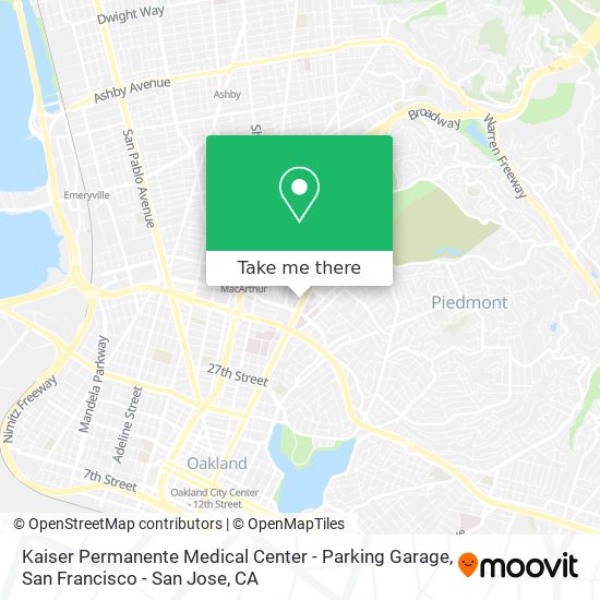 Kaiser Permanente Medical Center - Parking Garage map