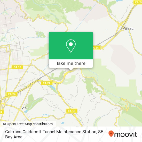 Mapa de Caltrans Caldecott Tunnel Maintenance Station