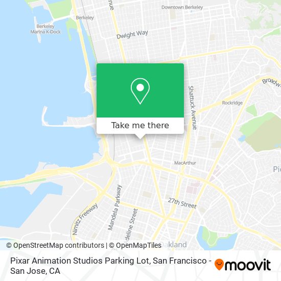 Pixar Animation Studios Parking Lot map