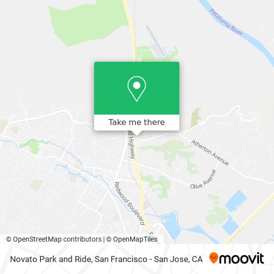 Novato Park and Ride map