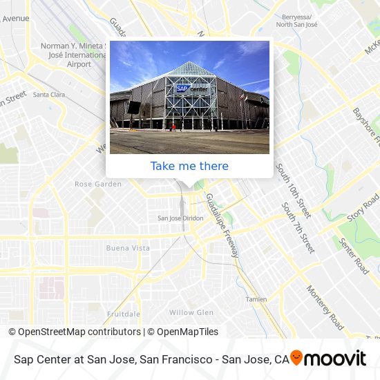 Sap Center at San Jose map