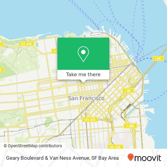 Geary Boulevard & Van Ness Avenue map
