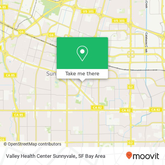 Valley Health Center Sunnyvale, map