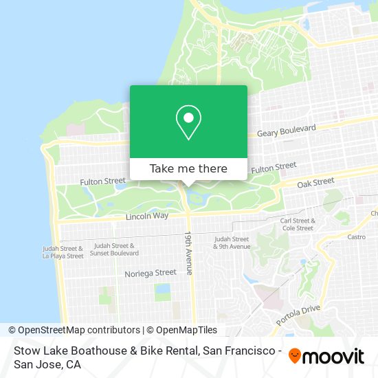 Stow Lake Boathouse & Bike Rental map