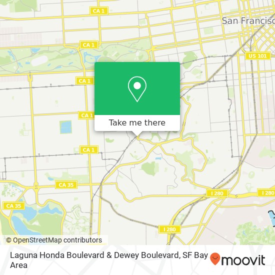 Laguna Honda Boulevard & Dewey Boulevard map