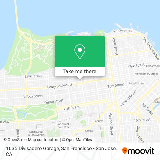 Mapa de 1635 Divisadero Garage