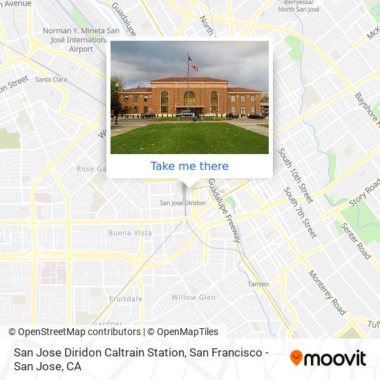 How to get to San Jose Diridon Caltrain Station by Bus, Train, Light Rail  or BART?