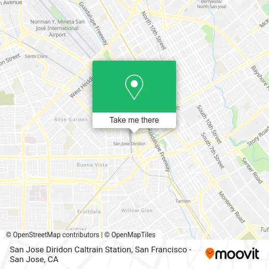 Mapa de San Jose Diridon Caltrain Station