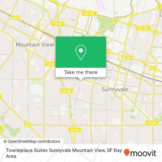 Towneplace Suites Sunnyvale Mountain View map