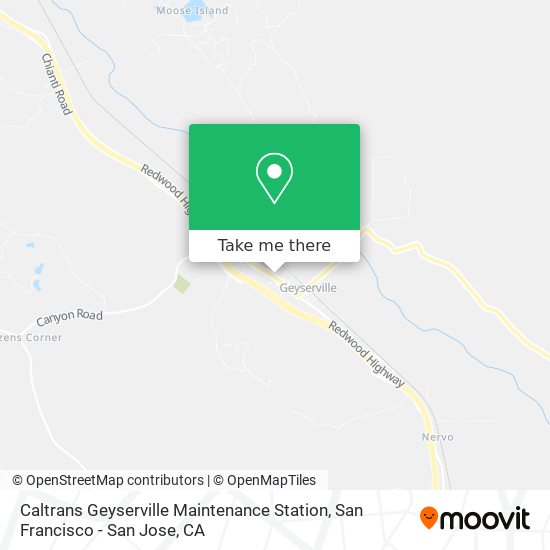 Mapa de Caltrans Geyserville Maintenance Station