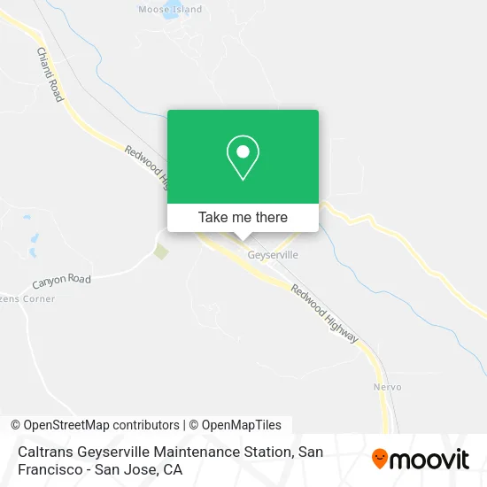 Caltrans Geyserville Maintenance Station map